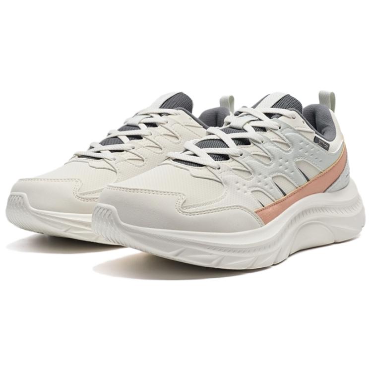 XTEP Slip Resistant Abrasion Resistant Low top Casual Running Shoes Women’s Beige Gray Pink