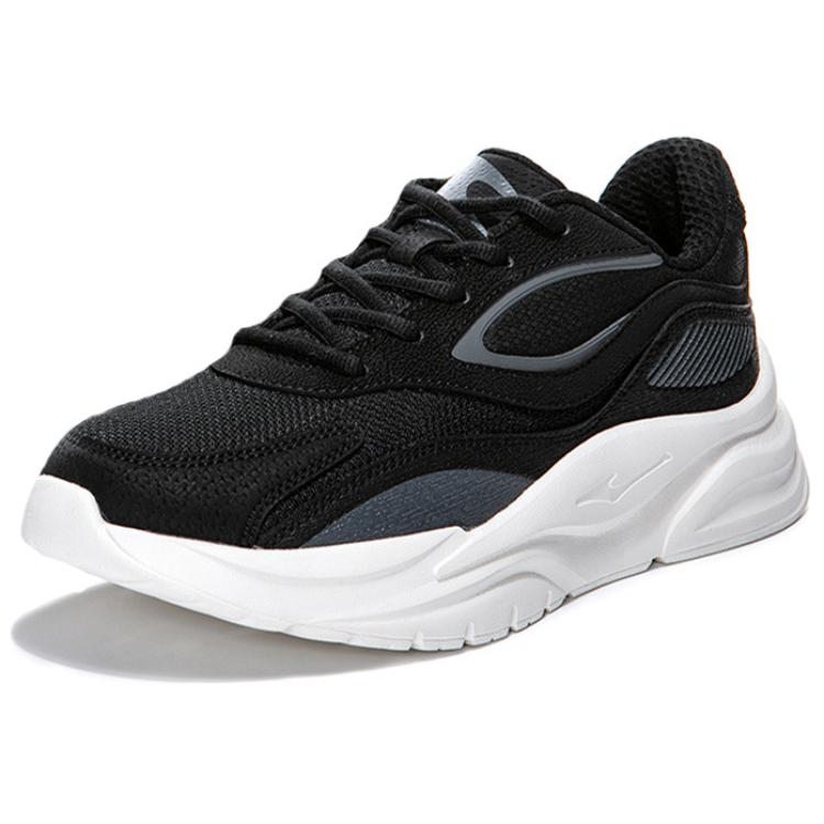 Erke Textile, Artificial Leather Cushioning Slip Resistant Low top Running Shoes Women’s Black