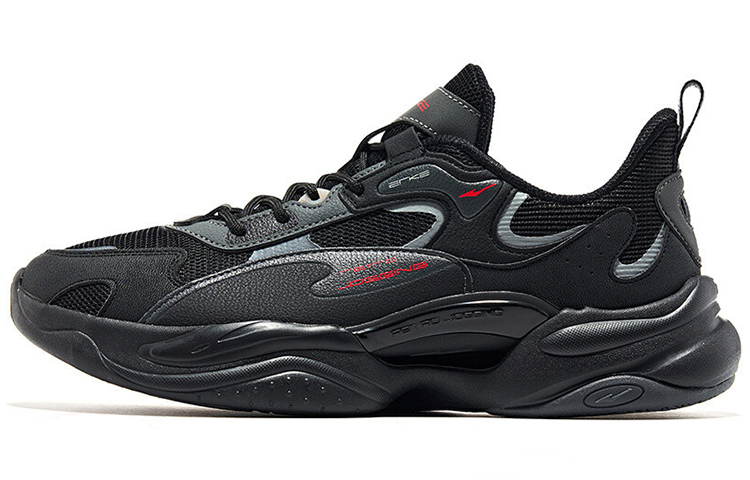 Erke Lightweight Cushioning Slip Resistant Abrasion Resistant Low top Running Shoes Men’s Black