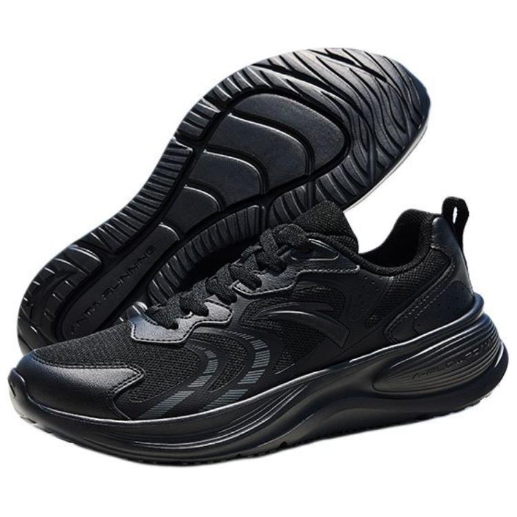 Anta Racing Comfortable And Trendy Cushioning Slip Resistant Abrasion Resistant Low top Running Shoes Men’s Black