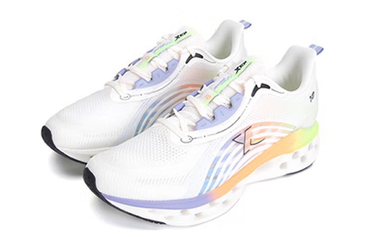 XTEP Cushioning Spin 10.0 Slip Resistant, Abrasion Resistant, Breathable Low top Running Shoes Men’s White Purple