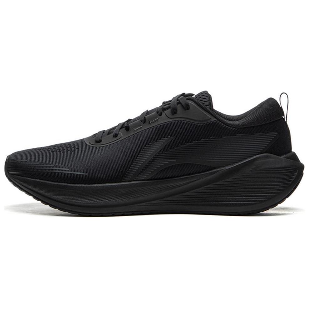 Li Ning Fabric Cushioning Abrasion Resistant Breathable Low top Running Shoes Men’s Black