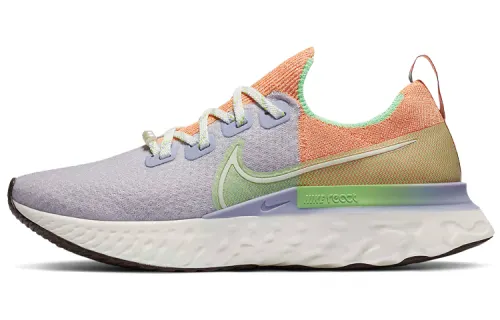 Nike React Infinity Run Flyknit 1 Sports Fabric TPU Shock Absorbing Anti-Slip Wear-Resistant Breathable Lightweight Rebound Low-top Running Shoes Women's Purple Orange