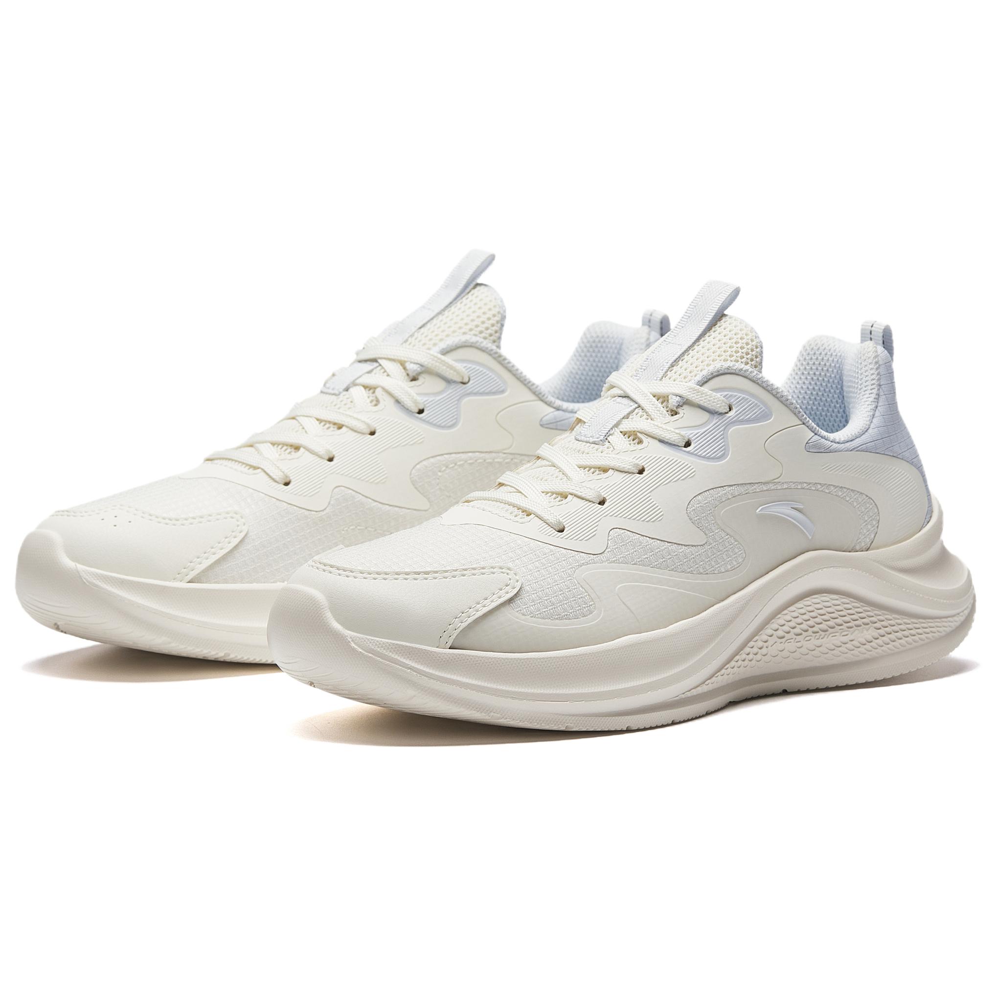 Anta Cushioning Abrasion Resistant Lightweight Height Increasing Low top Casual Running Shoes Women’s White Purple