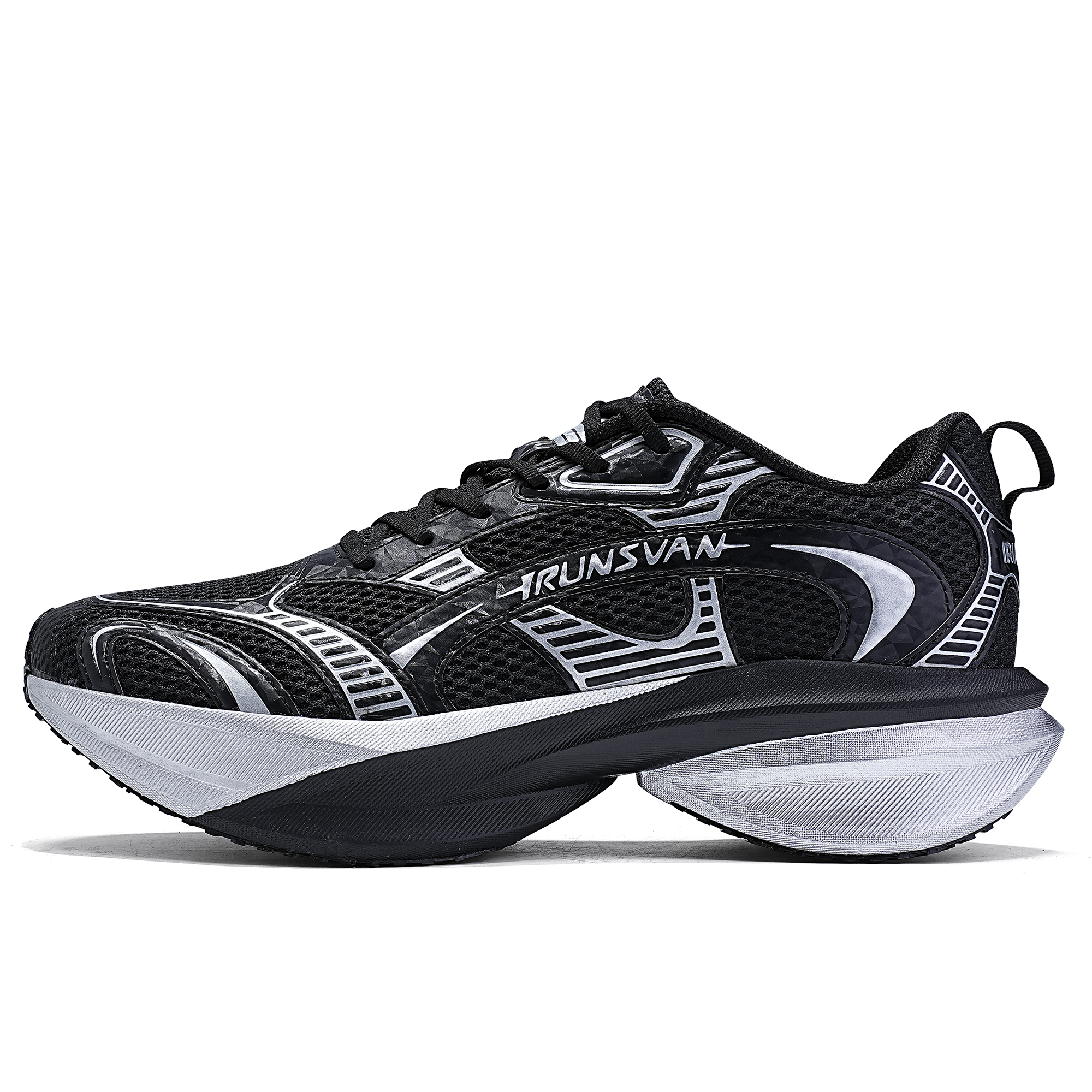 IRUNSVAN Low top Running Shoes Unisex Gothic Silver