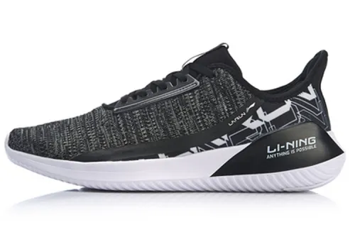 Li Ning Akasaka Cushioning Breathable Low top Running Shoes Men's Standard Black Integrated Fabric