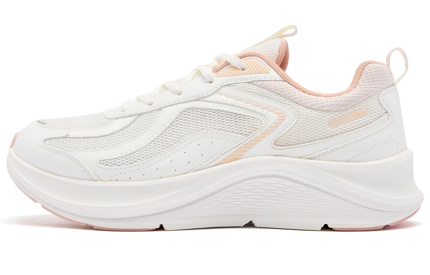QIAODAN Rebound Abrasion Resistant Lightweight Breathable Slip Resistant Low top Running Shoes Women’s Ivory
