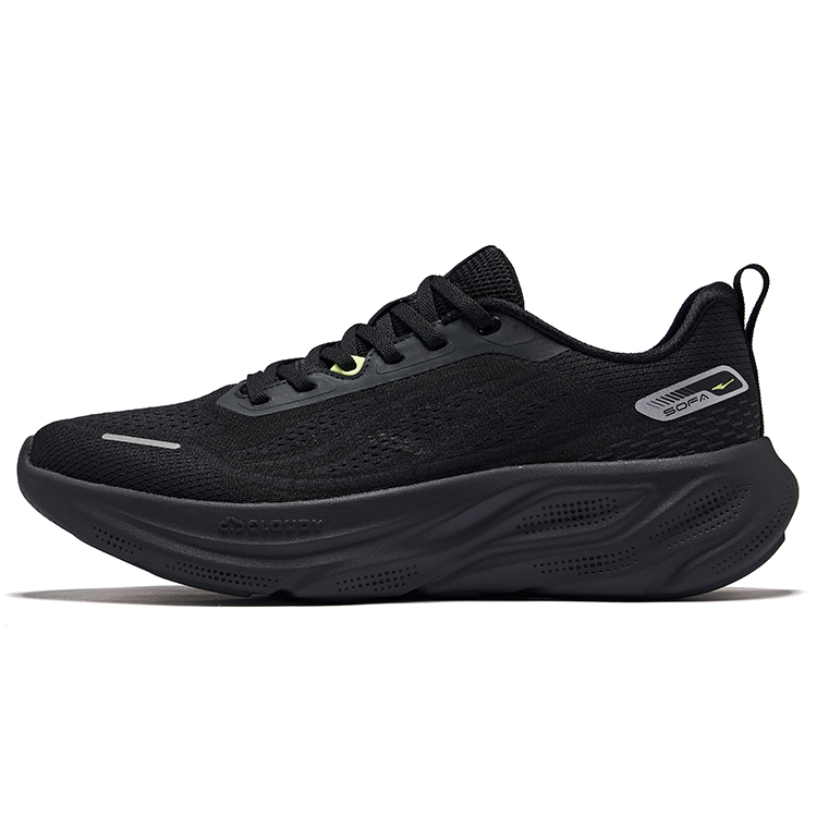 Erke Cloud Steps Cushioning Breathable Rebound Low top Casual Running Shoes Men’s Black