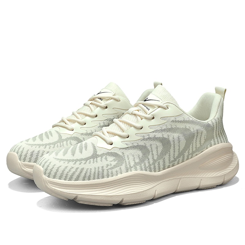 Binary Cushioning Rebound Lightweight Breathable Slip Resistant Low top Casual Running Shoes Men’s Beige