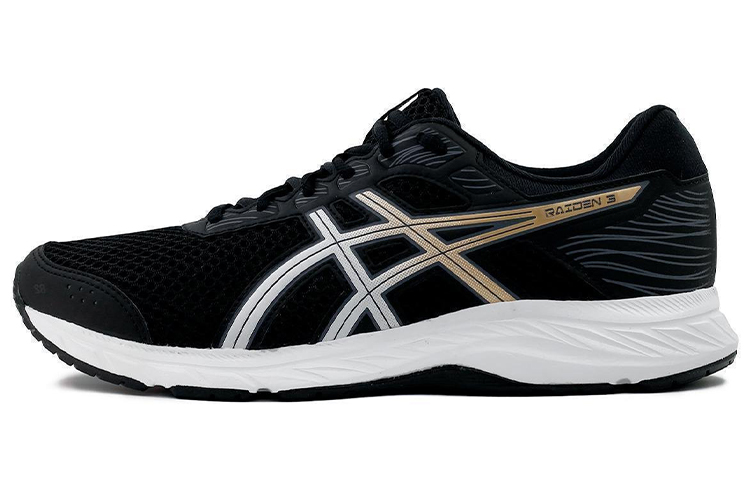 Asics Raiden 3 Comfortable Abrasion Resistant Low top Running Shoes Men's Black Gold