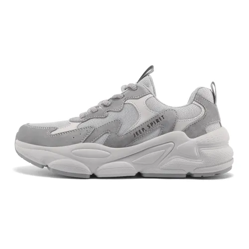 JEEP SPIRIT Abrasion Resistant, Breathable, Lightweight Low top Chunky Sneakers Men's Moon Dust Gray