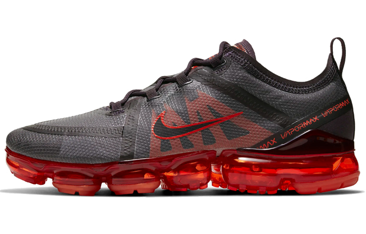 Nike VaporMax 2019 Air comfortable lace-up low-top air cushion training running shoes for men and women, black and red