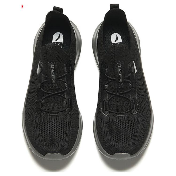 Anta Cushioning Slip Resistant Low top Running Shoes Men’s Basic Black