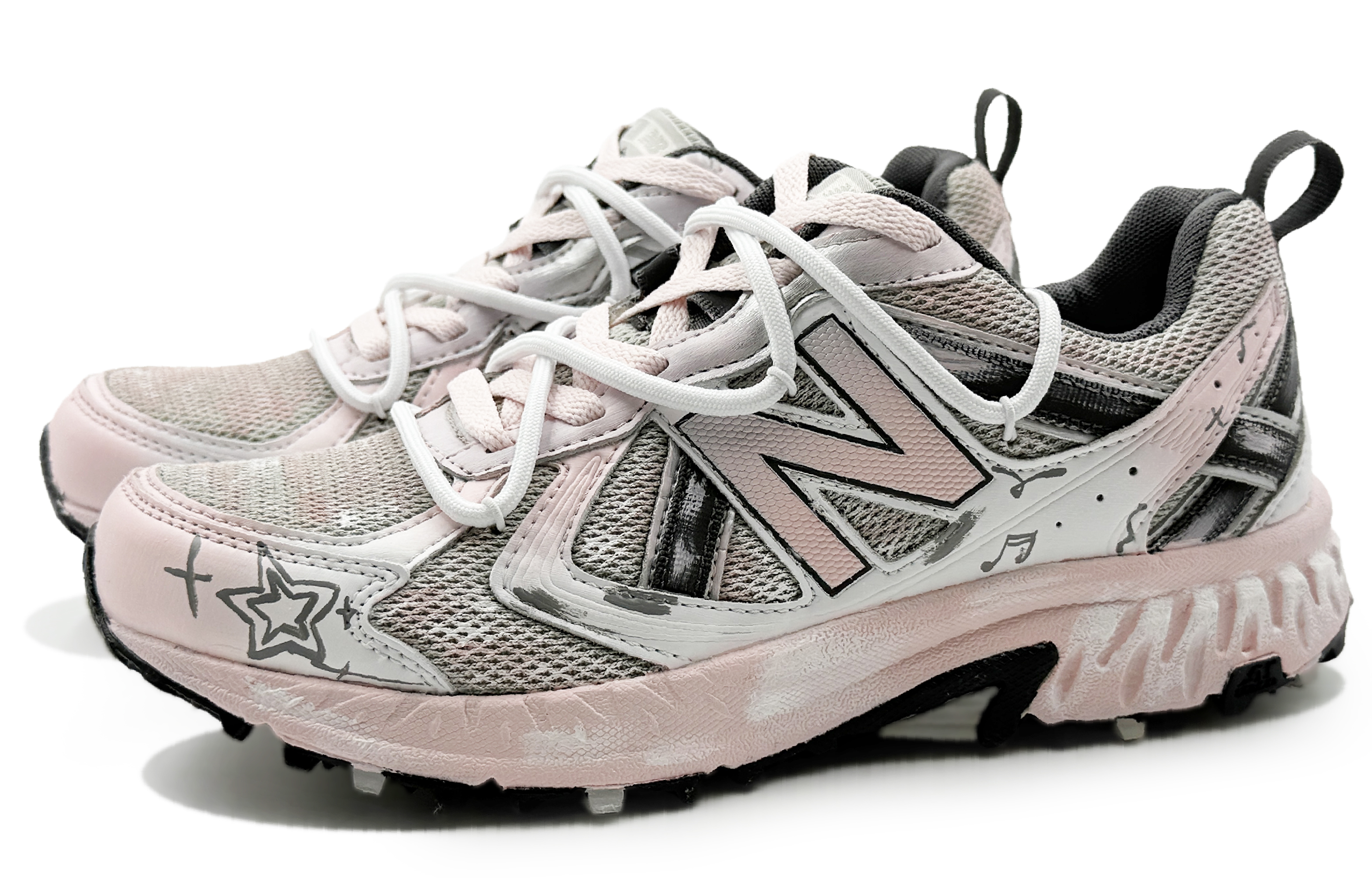 New Balance NB 410 V5 Abrasion Resistant Low top Running Shoes Unisex Gray Pink