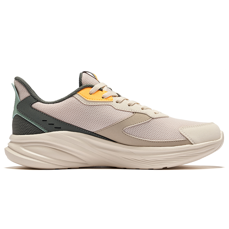 Erke Hunt Slip Resistant Lightweight Rebound Low top Running Shoes Men’s Eggnog Gray Light Linen