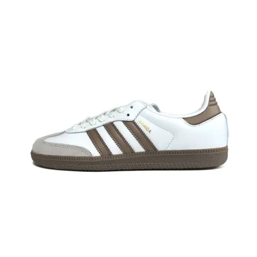 Adidas Originals SAMBA OG Caramel Latte Lightweight And Breathable Low top Skateboard Shoes Unisex White Brown