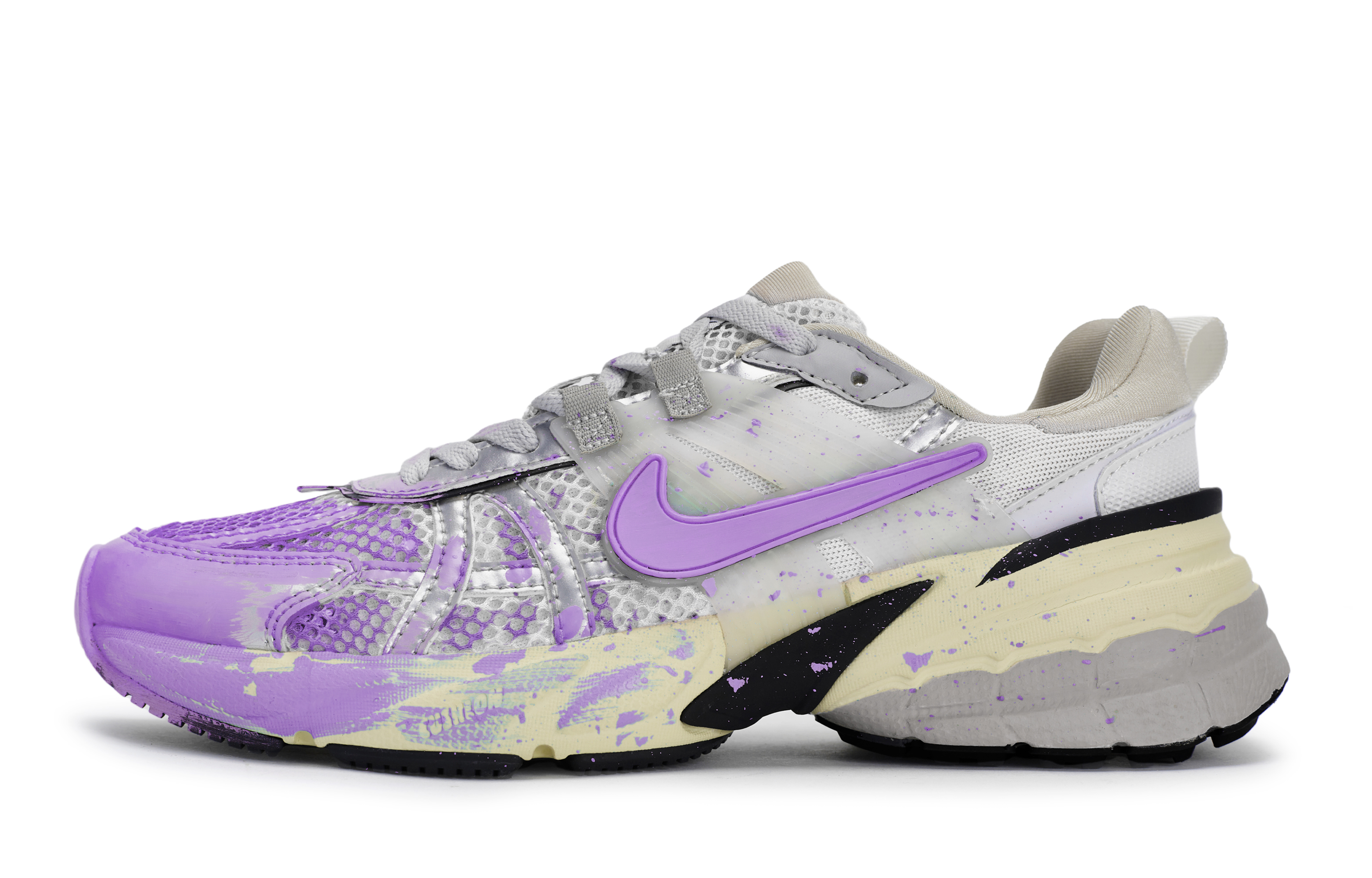 Nike V2K Run Slip Resistant Abrasion Resistant Low top Running Shoes Women’s Silver Purple