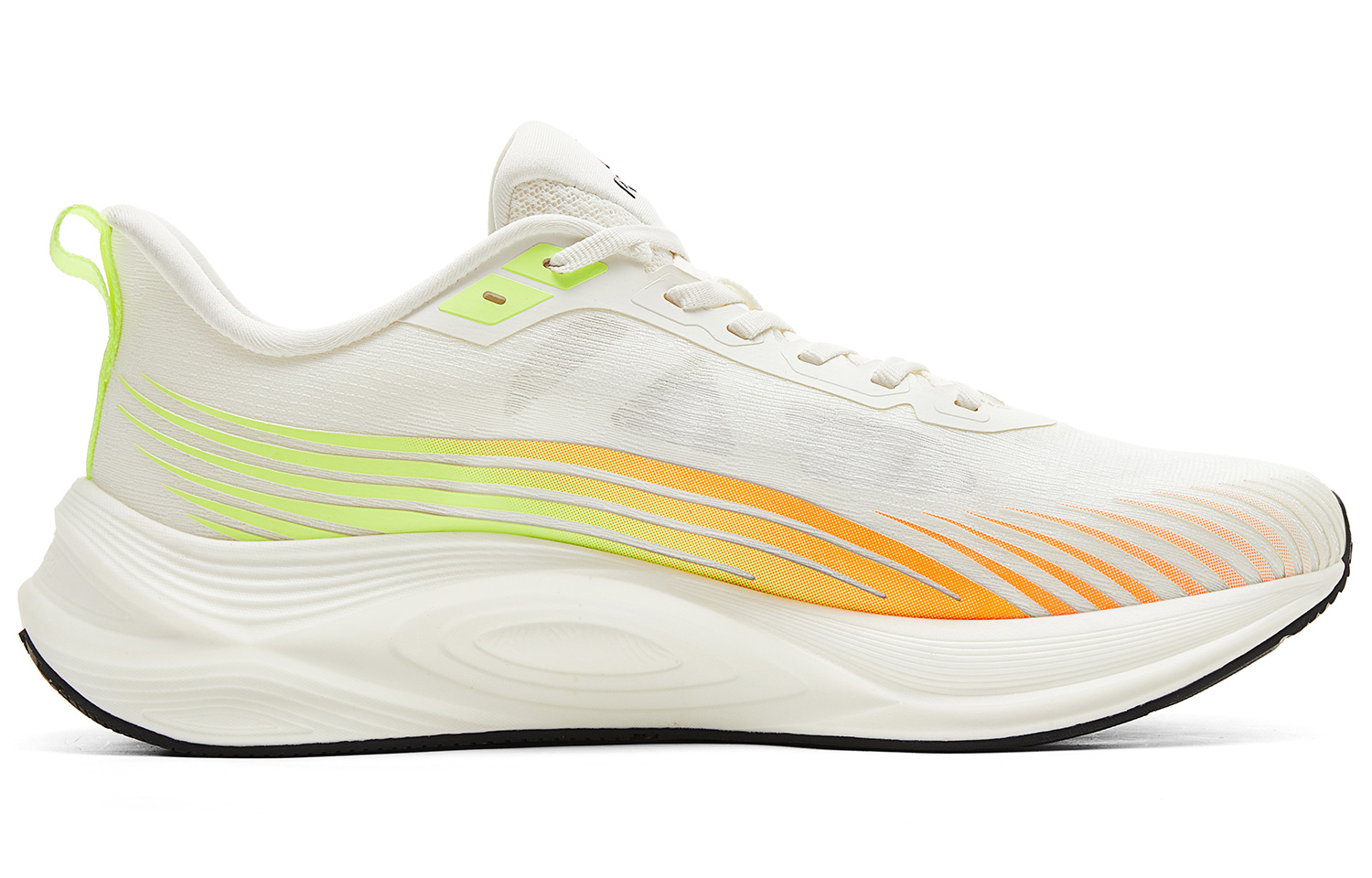 PEAK Cushioning Slip Resistant Abrasion Resistant Lightweight Low top Sprint Running Shoes Men’s Ivory Orange