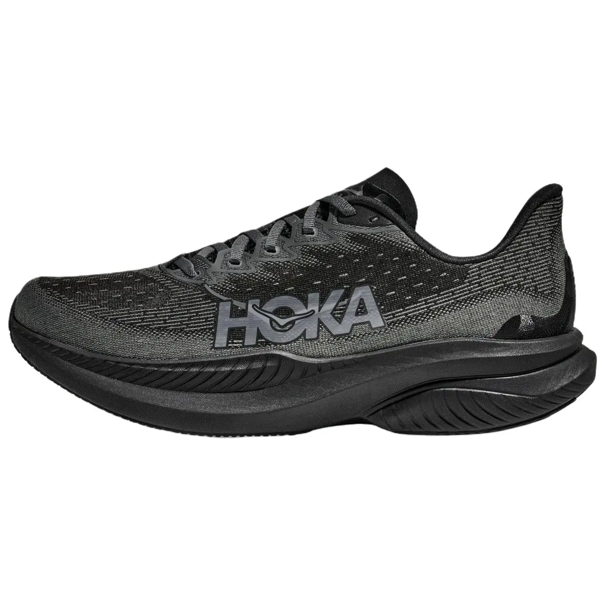 HOKA ONE ONE MACH 6 Textile, Synthetic Leather Racing Running Shoes Men's Black