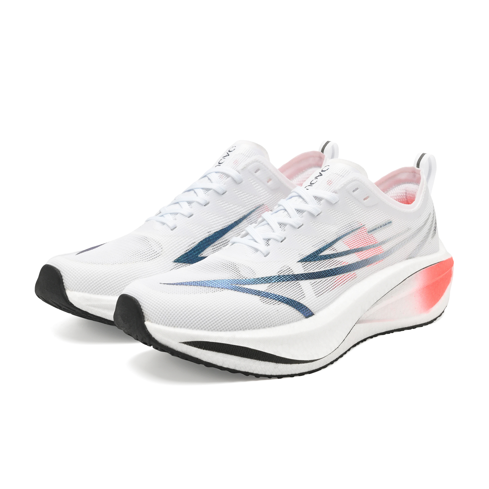 OAOU Low top Running Shoes Unisex White Peach Red