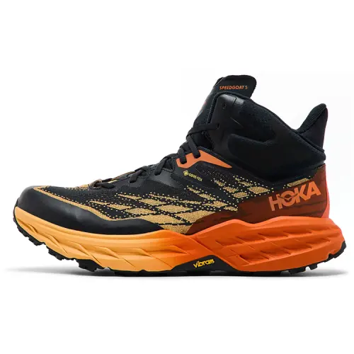 HOKA ONE ONE Speedgoat 5 Comfortable Round Toe Cushioning Slip Resistant Mid top Running Shoes Unisex Orange
