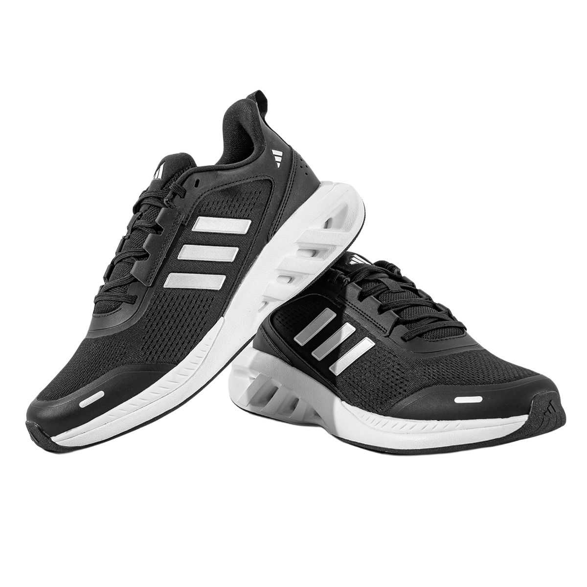 Adidas ALL DAY POWER Low top Running Shoes Unisex Black White Metallic Silver