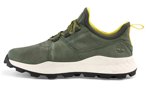 Timberland BROOKLYN Collection Leather Cushioning Mid top Running Shoes Men's Green