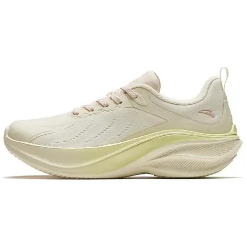Anta Slip Resistant Abrasion Resistant Low top Running Shoes Women's Beige Yellow