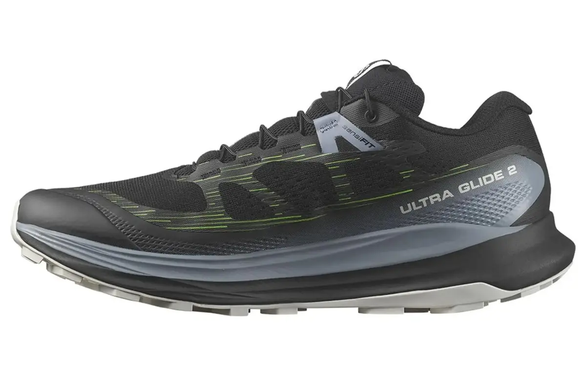 SALOMON Ultra Glide 2 Slip Resistant Abrasion Resistant Low top Running Shoes Men's Black Gray Blue