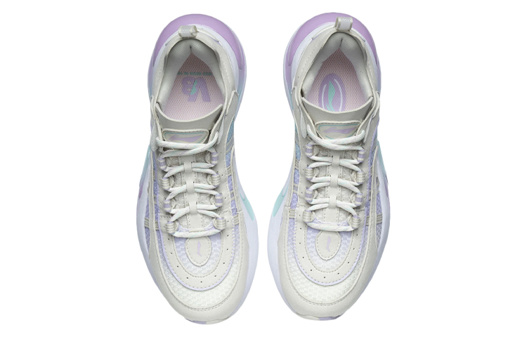 Li Ning V8 Cushioning Slip Resistant Abrasion Resistant Low top Running Shoes Women’s White Purple