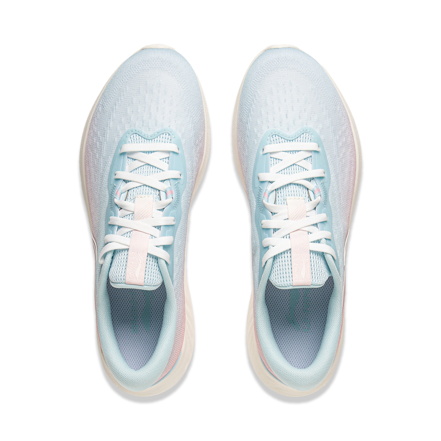 Li Ning Qingyi Textile Cushioning Slip Resistant Lightweight Low top Running Shoes Women’s Pink Blue
