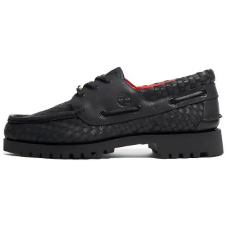 Timberland Woven Leather 3-Eye Lug Supreme Black