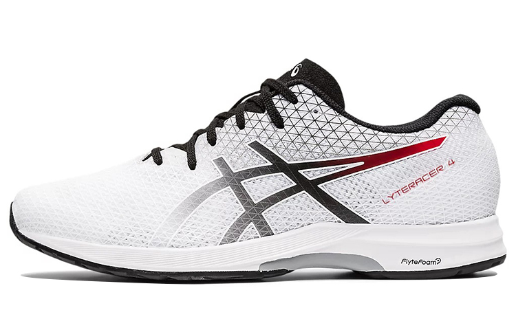 Asics Lyteracer 4 Comfortable Low top Running Shoes Men's White Black