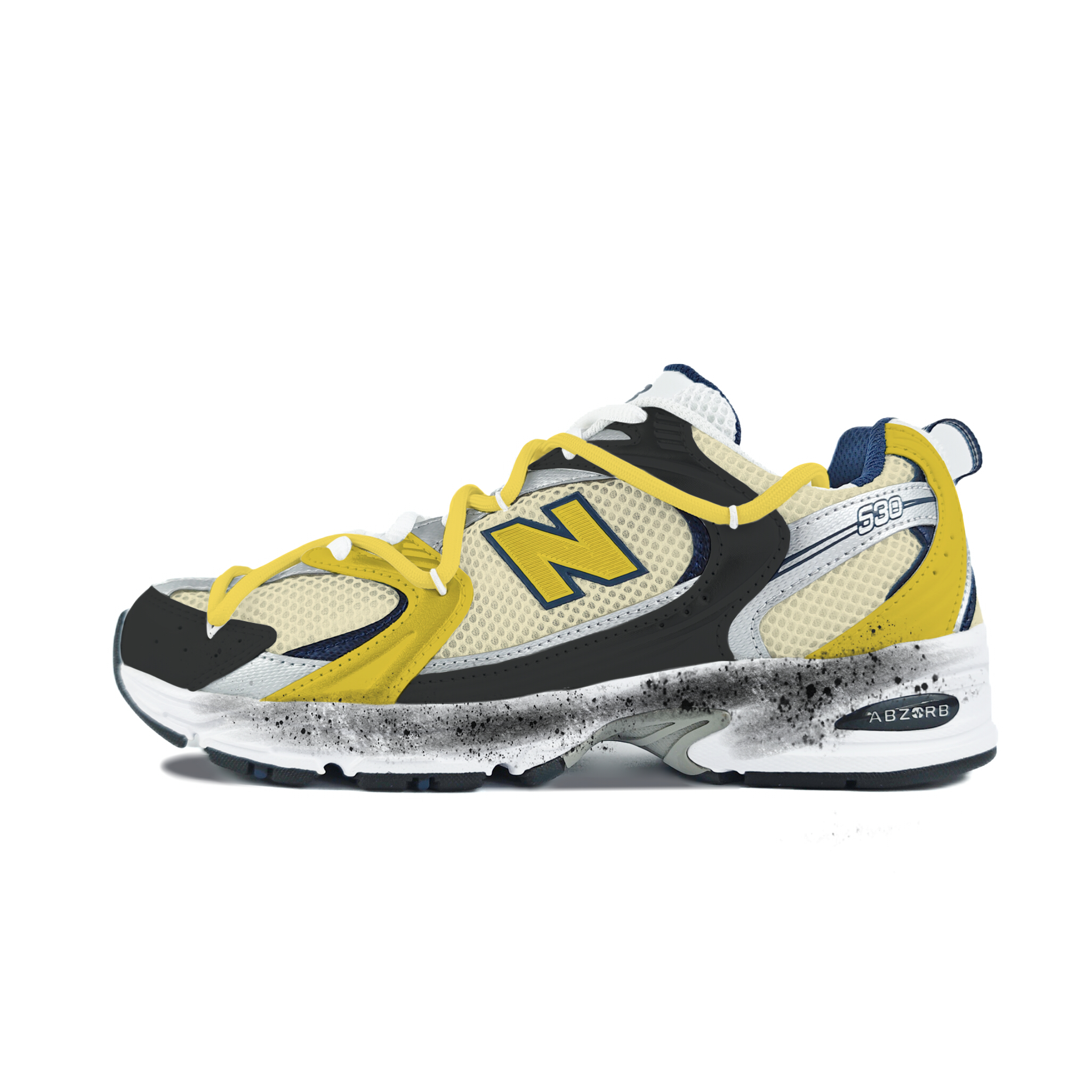 New Balance NB 530 Abrasion Resistant Slip Resistant Low top Running Shoes Unisex White Yellow