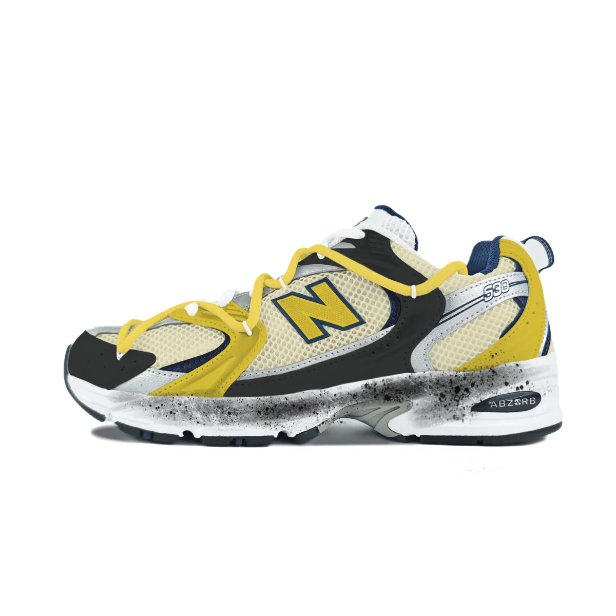 New Balance NB 530 Abrasion Resistant Slip Resistant Low top Running Shoes Unisex White Yellow