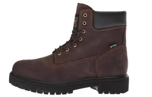 Timberland 6 Inch Cow Split Leather Waterproof Abrasion Resistant Cushioning Short Outdoor Boots Men's Black