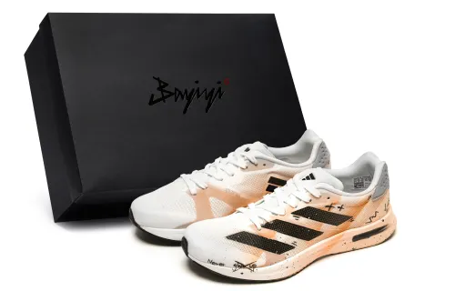 Adidas Adizero RC 4 Cushioning Abrasion Resistant Moisture Wicking Low top Running Shoes Unisex Orange White Black