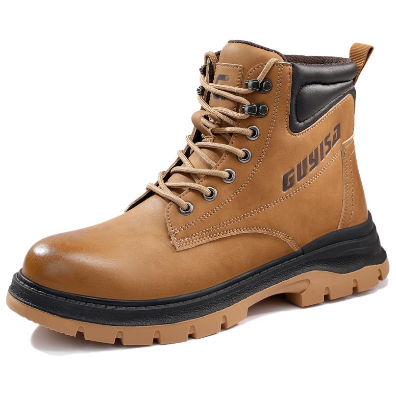 LANOUDUN Abrasion Resistant Slip Resistant High top Outdoor Shoes Men’s Yellow