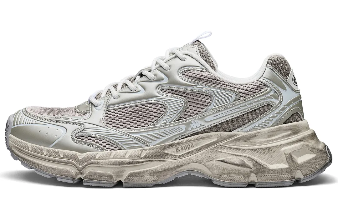 Kappa Hydrogen Track Slip Resistant Abrasion Resistant Low top Chunky Sneakers Unisex Warm And Soft Gray