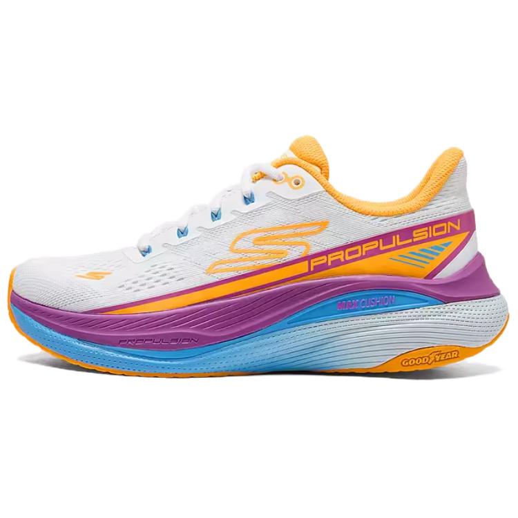 Skechers Max Cushioning Propulsion Cushioning Breathable Coverage Support Low top Running Shoes Women’s White Orange