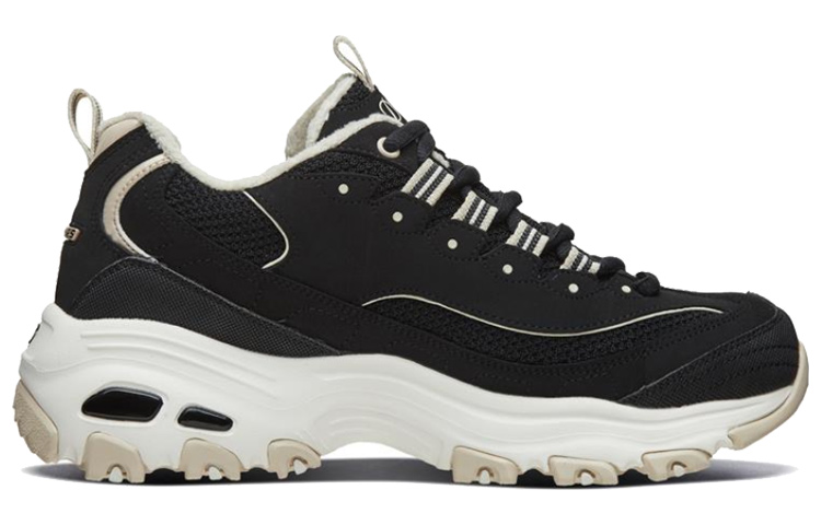 Женские кроссовки Skechers D'Lites 1.0 (черно-серые) — фото 2