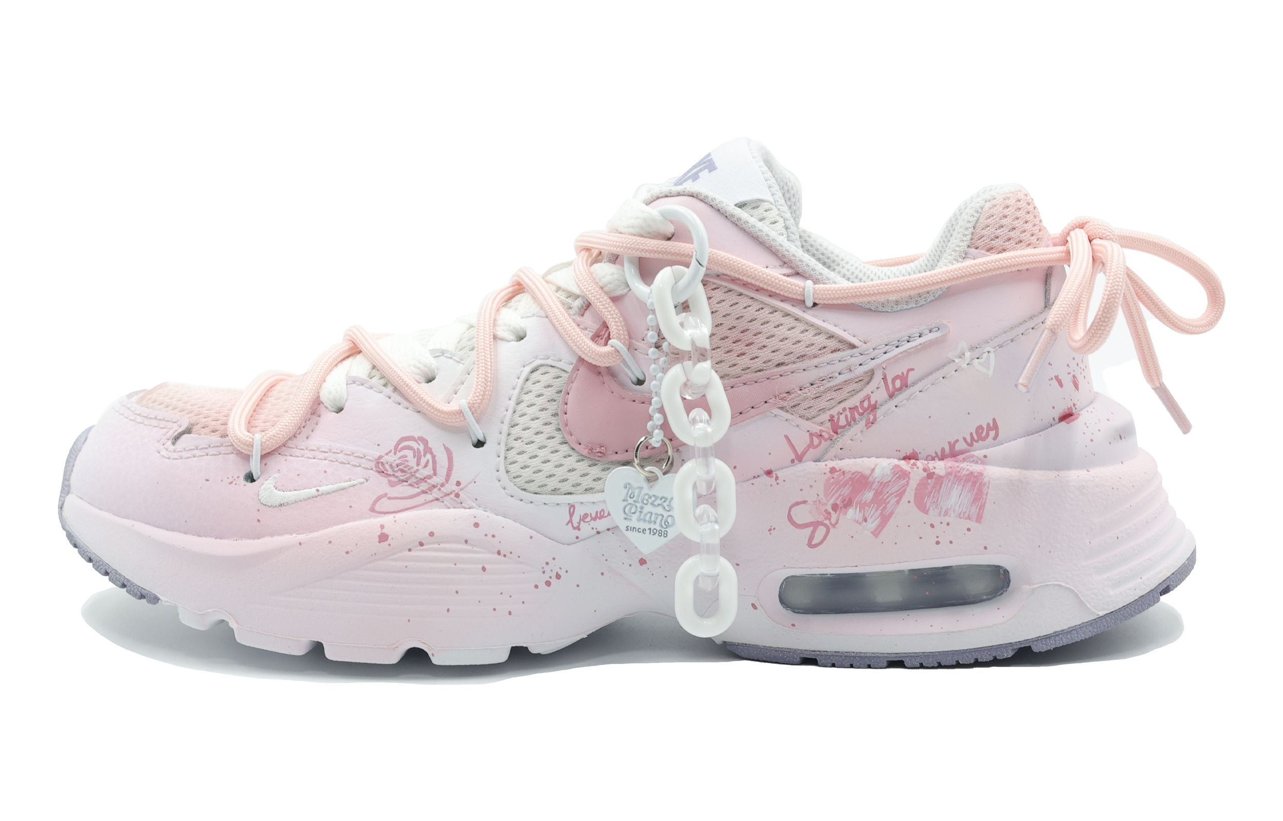 Nike Air Max Fusion Slip Resistant Abrasion Resistant Low top Running Shoes Women’s Pink White