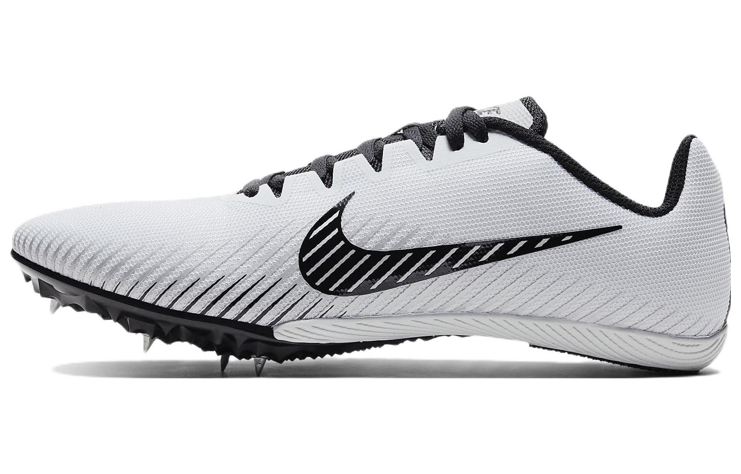 Nike Zoom Rival M 9 M 9 Comfortable track and field Fabric shock-absorbing and anti-slip wear-resistant Low-top running shoes Men and women Same style White and black