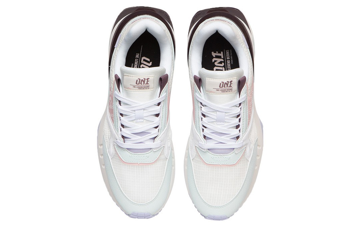 Li Ning Slip Resistant, Abrasion Resistant, Lightweight Low top Running Shoes Women’s White Blue