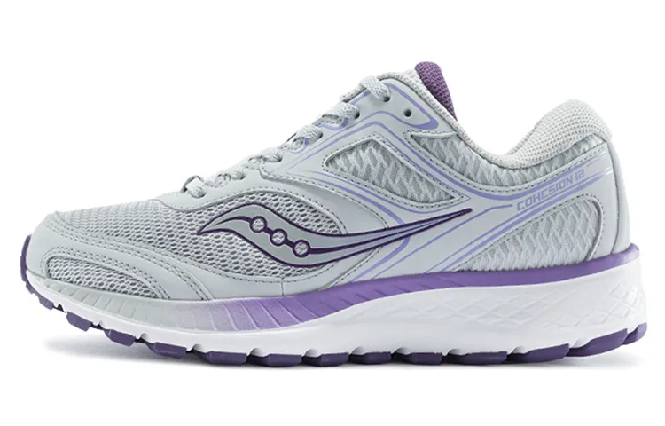 Saucony Cohesion 12 Cushioning Lightweight Low top Running Shoes Women's Gray Purple