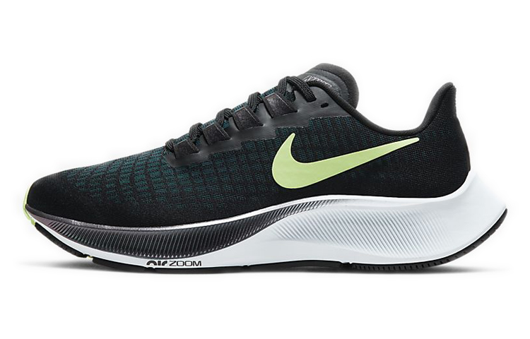 Nike Pegasus 37 Zoom Pegasus 37 Professional Comfort Fabric Shoes Absorbing and Anti-Slip Low Top Marathon Running Shoes Women's Black Green