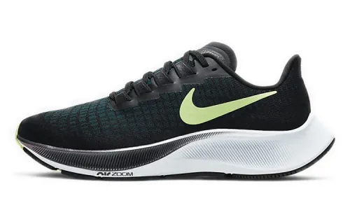 Nike Pegasus 37 Zoom Pegasus 37 Professional Comfort Fabric Shoes Absorbing and Anti-Slip Low Top Marathon Running Shoes Women's Black Green