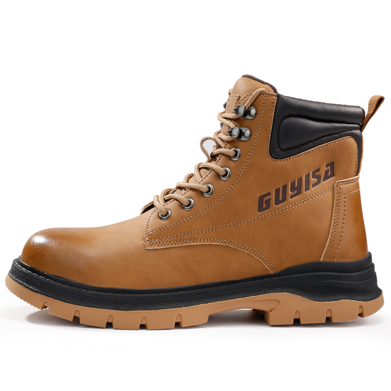 LANOUDUN Abrasion Resistant Slip Resistant High top Outdoor Shoes Men’s Yellow