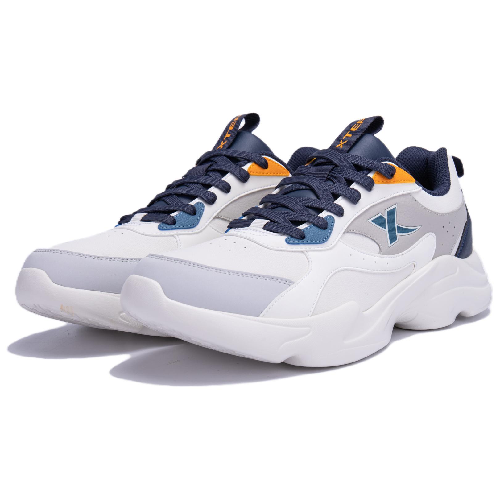 XTEP Cushioning Abrasion Resistant Breathable Low top Running Shoes Men’s White Gray