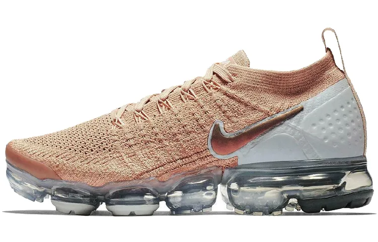 Nike VaporMax Flyknit 2 Low top Running Shoes Women's Pink Woven Air Cushion